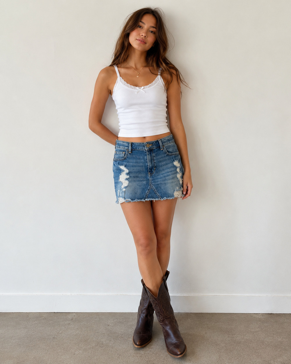 Womens Hollister Y2K Denim Skirt Ripped Denim High Rise Vintage Stretch S 7 W 28